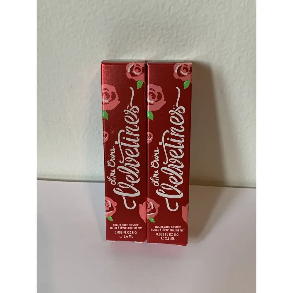 2X Lime Crime Velvetines Wicked Liquid Matte Lipstick NEW Set Bundle Deep Red